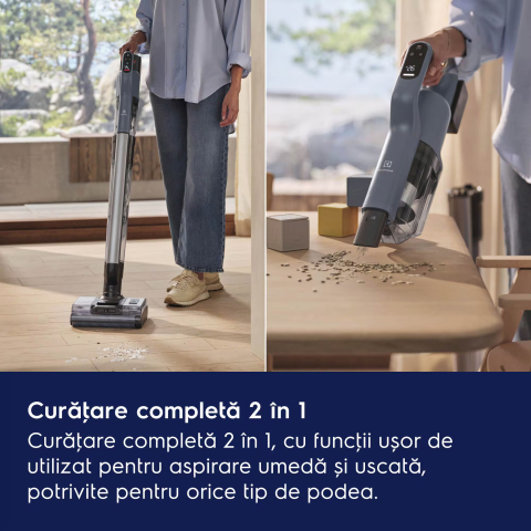 Aspirator vertical multifunctional Electrolux Seria 800 EW82U1DB, 2 in 1 Wet & Dry, 21.6V, albastru denim [3]