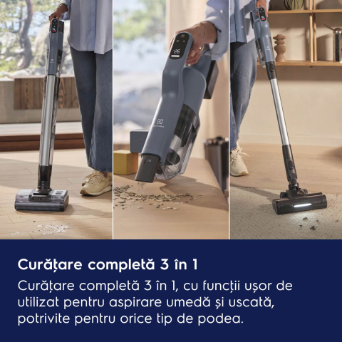 Aspirator vertical multifunctional Electrolux Seria 800 EW82U2DB, 3 in 1 Wet & Dry, 21.6V, albastru denim [15]
