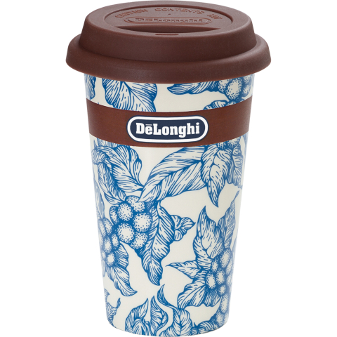 Accesorii Piese Espressoare Cafetiere - Cana termica ceramica Delonghi Blu Flower perete dublu 300 ml DLSC064