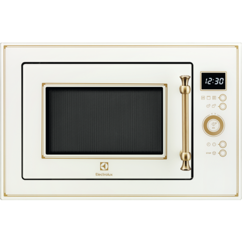 Cuptoare cu microunde - Cuptor cu microunde incorporabil cu Grill Electrolux EMT25203OC Rococo crem auriu