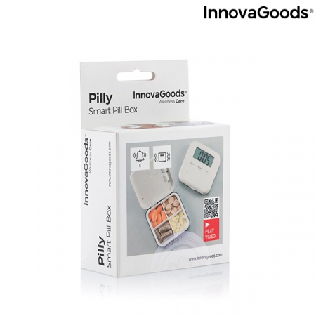 Cutie digitala 3 in 1 pentru medicamente Innova Goods, Ceas, Cronometru, Programabila, Alarma cu vibratie si sunet, max 5 alarme/ zi , Alb [3]