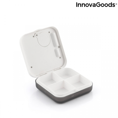 Cutie digitala 3 in 1 pentru medicamente Innova Goods, Ceas, Cronometru, Programabila, Alarma cu vibratie si sunet, max 5 alarme/ zi , Alb [2]