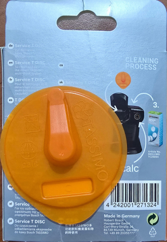 Disc Pentru Decalcifiere Bosch Tassimo Service T Disc Portocaliu 17001491 - Resigilat [2]