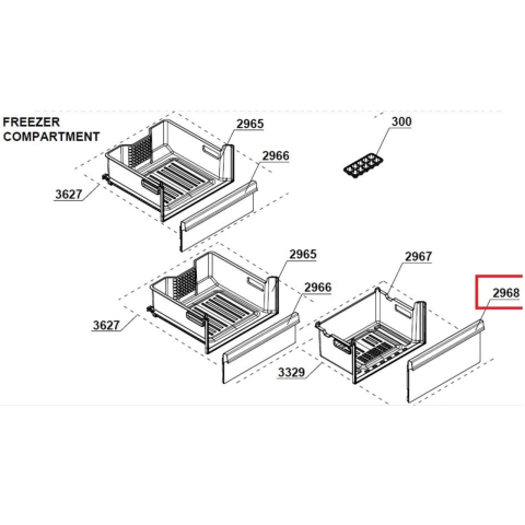 Fata sertar mic congelator pentru frigider Beko, RCNA366, RCNA400, RCNA406 [3]