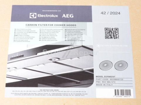 Filtru carbon Electrolux OdourClean  pentru hotele ZHC62462XA, LFC319X, LFC316X, LFP 536X, LFP539X,  EFC226R/-V, LFV416K , LFV616K, LFV419K , LFV619K,  LFV319W, LFV619R, DGB2531M, DPE5661G, DVE5971HG, LFV326Y/-K/-W ,LFP536X, LFP539X,LFC316X, LFC319X, EFC226R/V, LFV326Y/K/W, LFV616K, LFV619K/R , set 2 buc [2]