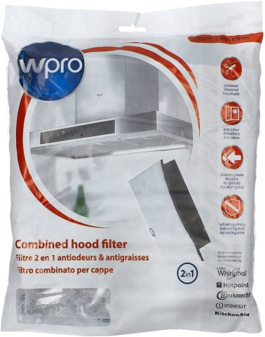 Accesorii Piese Hote - Filtru hota universal grasime Wpro 2 in 1, Carbon