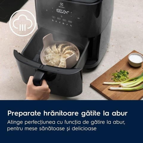 Friteuza cu aer cald Electrolux EAF7SB Seria 700, 6.9 L, 1700 W, neagra, cu functie de abur [9]