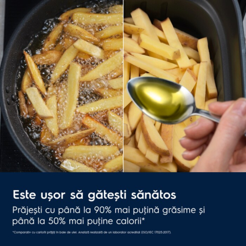 Friteuza cu aer cald Electrolux EAF7SB Seria 700, 6.9 L, 1700 W, neagra, cu functie de abur [7]