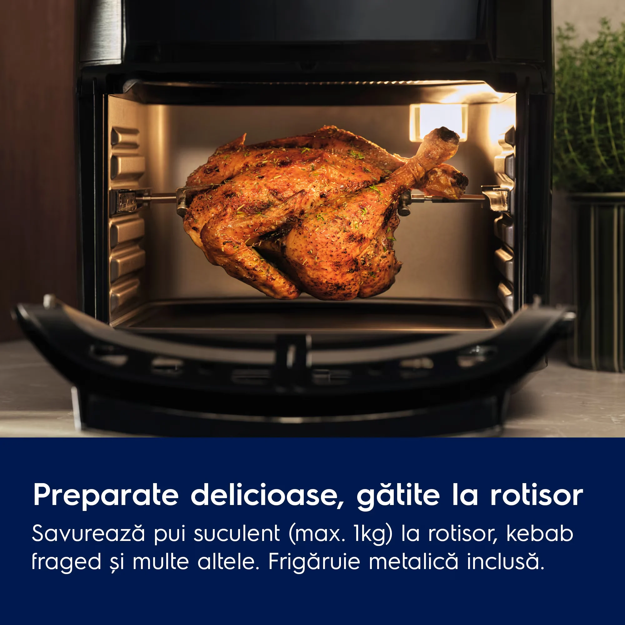 Friteuza cu aer cald Electrolux EAF12B Seria 800, 12 L, 1700 W, neagra, cu rotisor inclus [6]