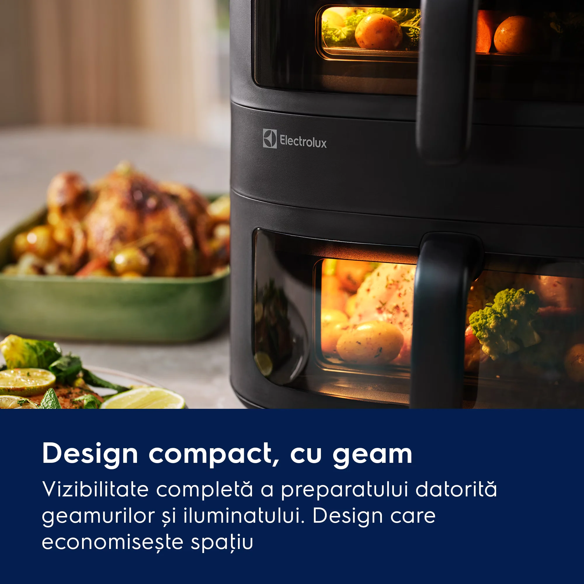 Friteuza cu aer cald Electrolux EAFD11B Seria 800 Dual, 11 L, 2700 W, neagra, cu doua cosuri verticale [6]