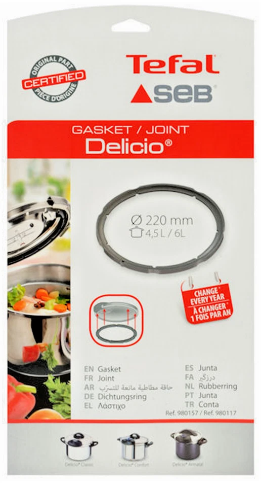 Accesorii Electrocasnice Mici - Garnitura oala sub presiune Seb Delicio inox 4,5-6 L cod 980157