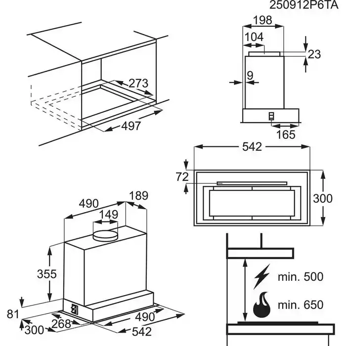 Hota incorporabila tip caseta Electrolux LFG825K 54 cm negru AutoSense Seria 900 650 m3/h [10]