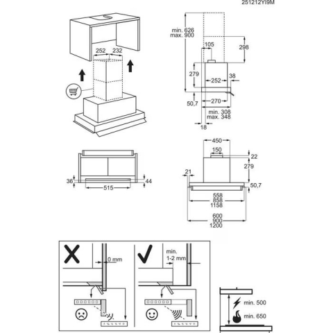 Hota incorporabila tip caseta AEG GDE686HB negru 60 cm [11]