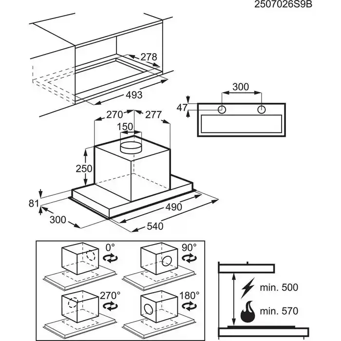 Hota incorporabila Electrolux LFG716R 54 cm 700 m3/h negru [10]