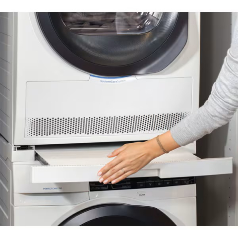 Kit Electrolux suprapunere masina de spalat / uscator, cu suport rufe, alb [2]
