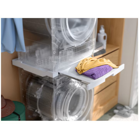Kit Electrolux suprapunere masina de spalat / uscator, cu suport rufe, alb [1]