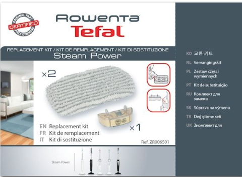 Accesorii Piese Aspiratoare - Kit intretinere cu lavete si cartus anticalcar Rowenta ZR006501 pentru Steam Power