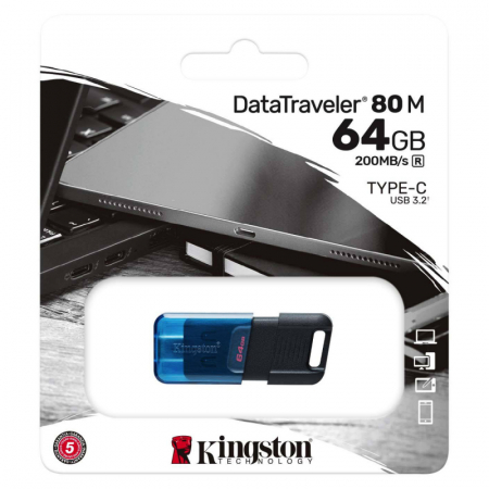Memorie USB Kingston 64GB DataTraveler 80 M 200MB/s USB-C 3.2 [2]