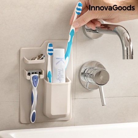 Organizator de baie din silicon, InnovaGoods Home Houseware, rezistent la apa, pentru suprafete netede [1]