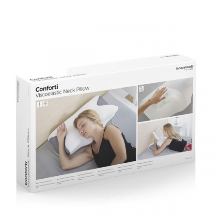 Pernă cervicală din spuma cu memorie, cu contur ergonomic, Conforti InnovaGoods, 62x36x14 cm [8]
