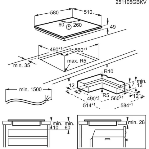 Plita inductie AEG TI64IB10IZ Seria 7000 SenseBoil SaphirMatt 60 cm 4 zone negru mat [12]