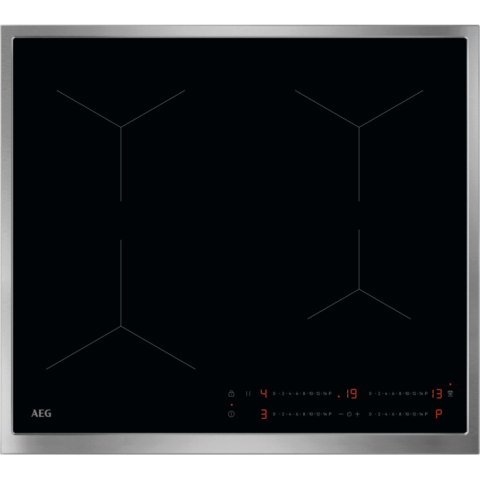Plite - Plita inductie AEG TO64IA0FXB Seria 5000 60 cm 4 zone Hob2Hood rama inox negru