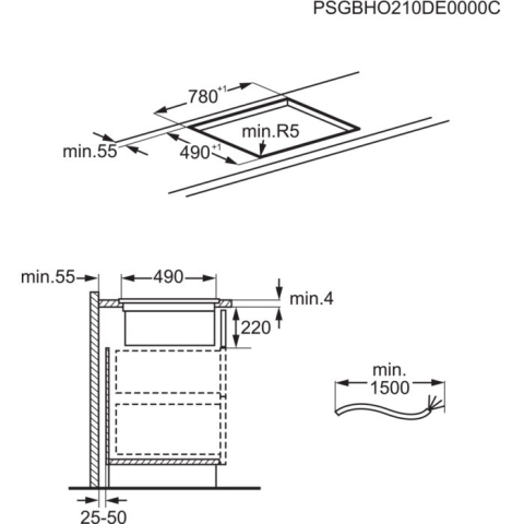 Plita cu hota integrata AEG CCE84779FB ComboHob FlexiBridge 83 cm 4 zone negru [16]