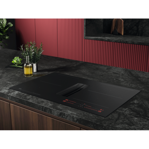 Plita cu hota integrata AEG TH84CC23CZ ComboHob XT SenseFry 80 cm 4 zone negru mat [1]