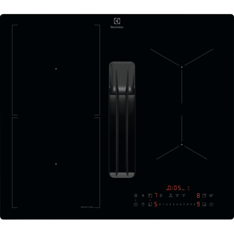 Plite - Plita incorporabila cu inductie cu hota integrata Electrolux ECC63410CB ComboHob eXtractor 60 cm negru
