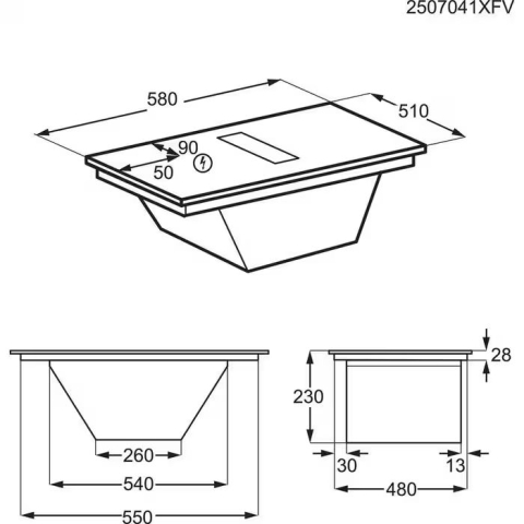 Plita incorporabila cu inductie cu hota integrata Electrolux ECC63410CT ComboHob eXtractor 60 cm negru mat [17]
