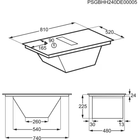 Plita incorporabila cu inductie cu hota integrata Electrolux ECC8549 ComboHob 900 SensePro eXtractor 80 cm negru [15]