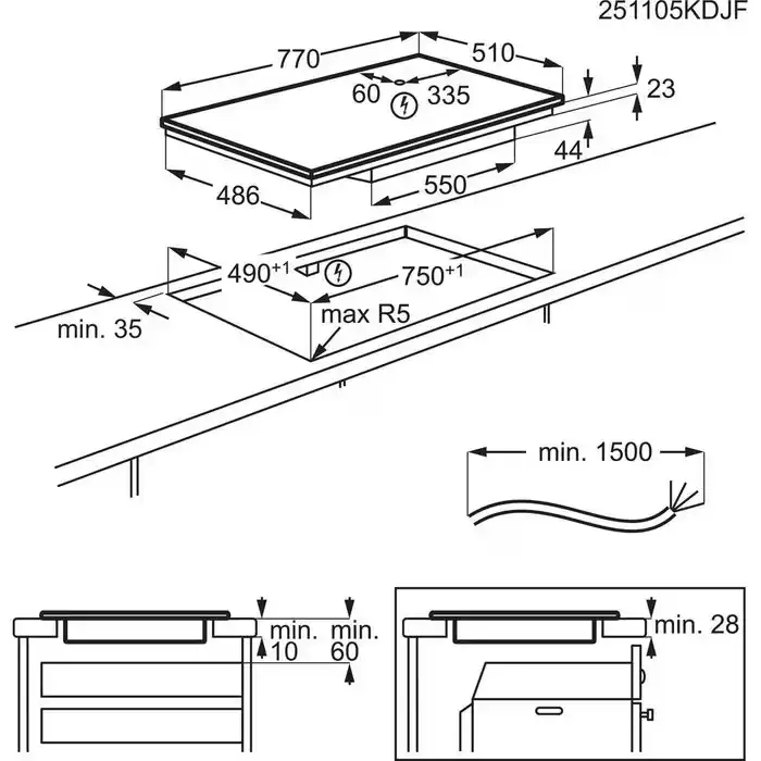 Plita incorporabila inductie Electrolux EIS87553IZ SaphirMatt 800 80 cm negru mat [22]