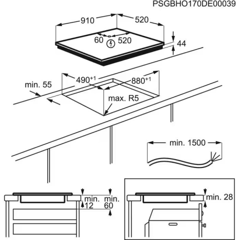 Plita incorporabila inductie Electrolux EIV9467 90 cm TripleBridge negru [19]