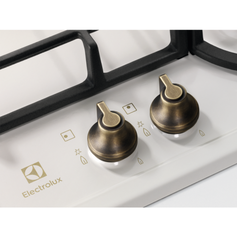 Plita incorporabila pe gaz Electrolux EGH6343RON Rococo 4 arzatoare arzator Wok gratare fonta 60 cm crem [2]