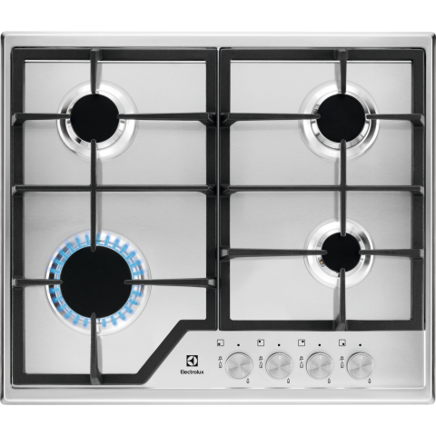 Plite - Plita incorporabila pe gaz Electrolux KGS6426SX 4 arzatoare gratare fonta 60 cm inox