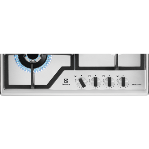 Plita incorporabila pe gaz Electrolux KGS64362XX 4 arzatoare arzator Wok gratare fonta 60 cm inox EasyClean [2]