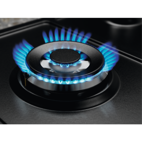 Plita incorporabila pe gaz Electrolux KGS6436RK 4 arzatoare arzator Wok gratare fonta 60 cm negru mat [3]