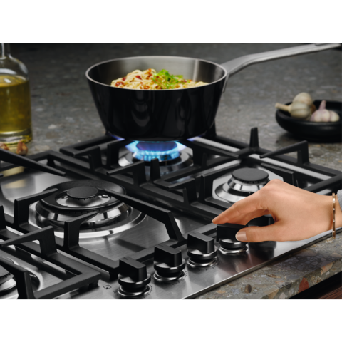 Plita incorporabila pe gaz Electrolux KGS9536RN 90 cm 5 arzatoare arzator Wok gratare fonta negru ghisa [3]