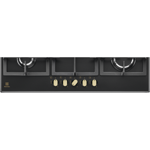 Plita incorporabila pe gaz Electrolux KGS9536RN 90 cm 5 arzatoare arzator Wok gratare fonta negru ghisa [1]