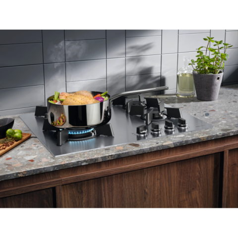 Plita incorporabila pe gaz Electrolux KGU643723Z Seria 700 Pro 4 arzatoare arzator Wok gratare fonta 60 cm inox EasyClean [6]