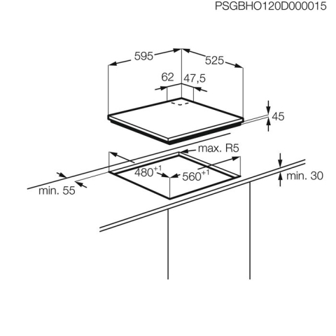 Plita incorporabila pe gaz Electrolux KGU643723Z Seria 700 Pro 4 arzatoare arzator Wok gratare fonta 60 cm inox EasyClean [11]