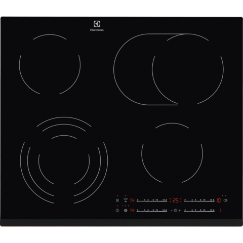Plite - Plita vitroceramica Electrolux EHF6547FXK 60 cm 4 zone comenzi tactile neagra
