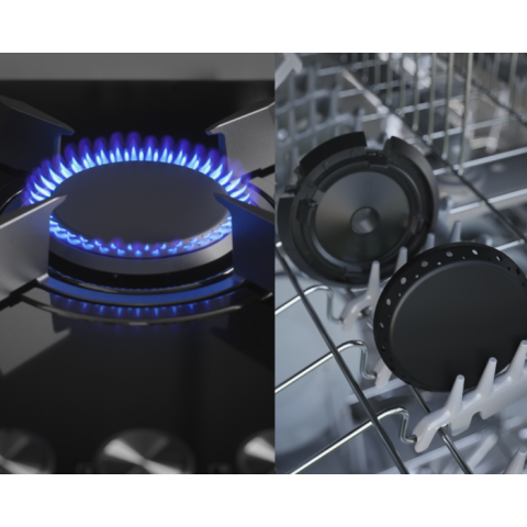 Plita incorporabila vitroceramica pe gaz AEG HKB64453NB Seria 8000 FlameLight, 60 cm, negru [6]