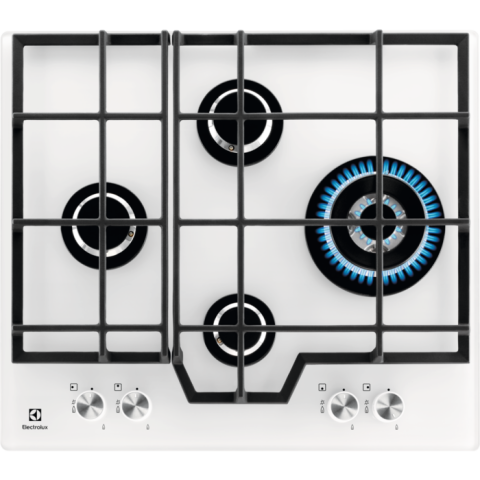 Plite - Plita incorporabila vitroceramica pe gaz Electrolux GME363NV 4 arzatoare 60 cm alb