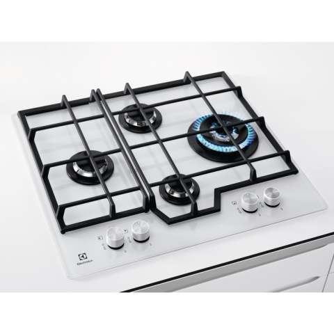 Plita incorporabila vitroceramica pe gaz Electrolux GME363NV 4 arzatoare 60 cm alb [1]
