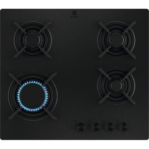 Plita incorporabila vitroceramica pe gaz Electrolux KGG643723L 4 arzatoare 60 cm negru mat [0]