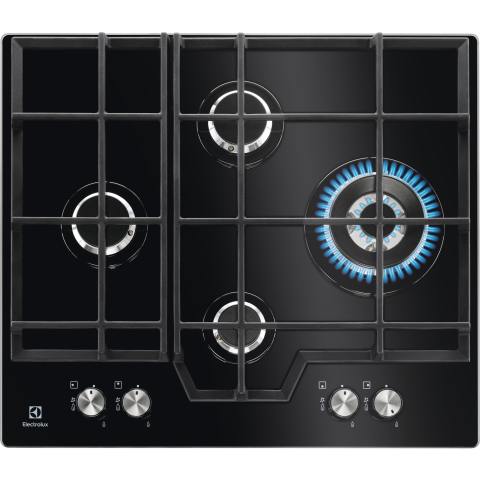 Plite - Plita incorporabila vitroceramica pe gaz Electrolux KGG6456K 4 arzatoare 60 cm negru
