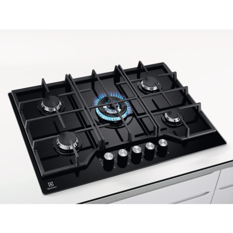 Plita incorporabila vitroceramica pe gaz Electrolux KGG75362K 5 arzatoare 75 cm negru [1]