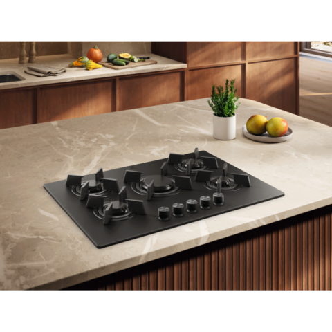 Plita incorporabila vitroceramica pe gaz Electrolux KGG753723L 5 arzatoare 75 cm negru mat [1]