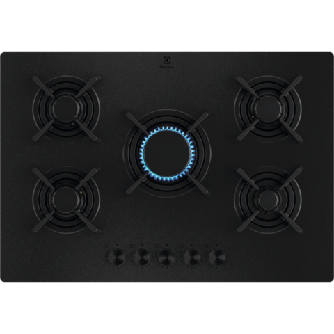 Plite - Plita incorporabila vitroceramica pe gaz Electrolux KGG753723L 5 arzatoare 75 cm negru mat